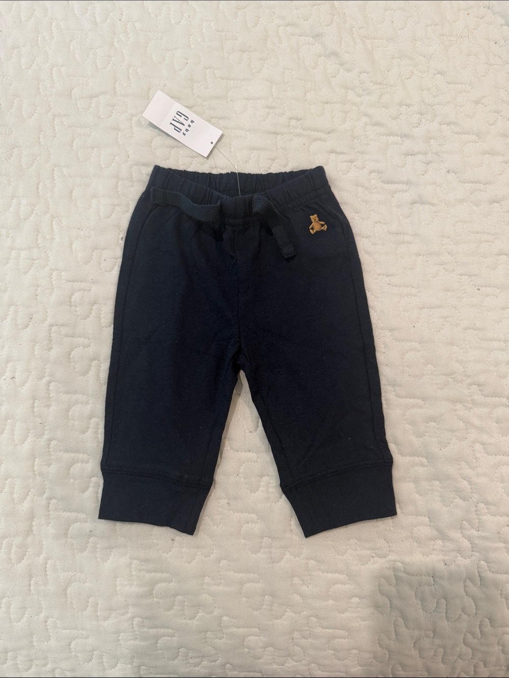 GAP Navy Jogger Pants with Small Embroidered Bear